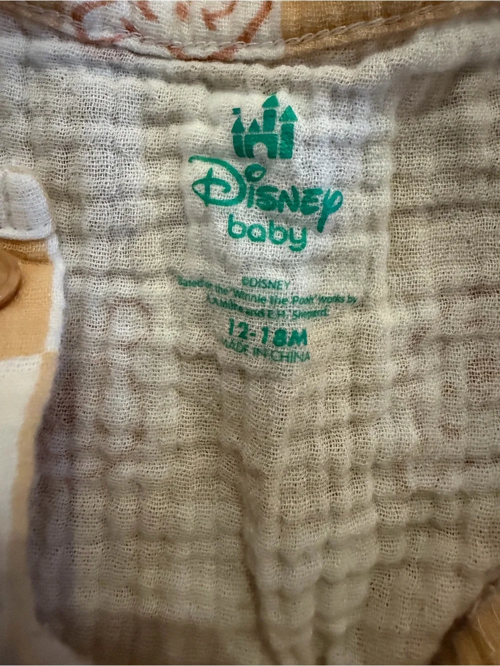 Disney Yellow Check Sleeveless Romper 12-18 month